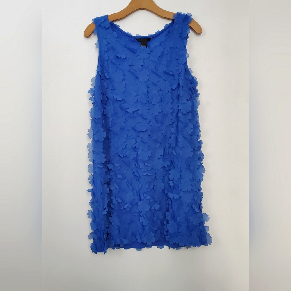 Royal Blue Sleeveless Dress with 3D flowers size M